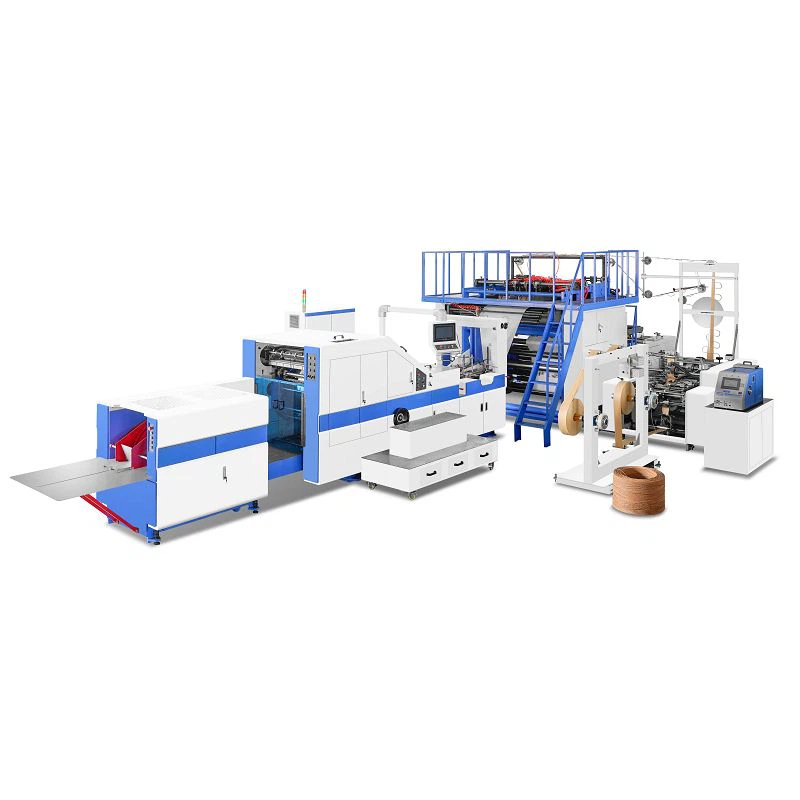 Mașină complet automată de fabricare a pungilor de hârtie cu mâner